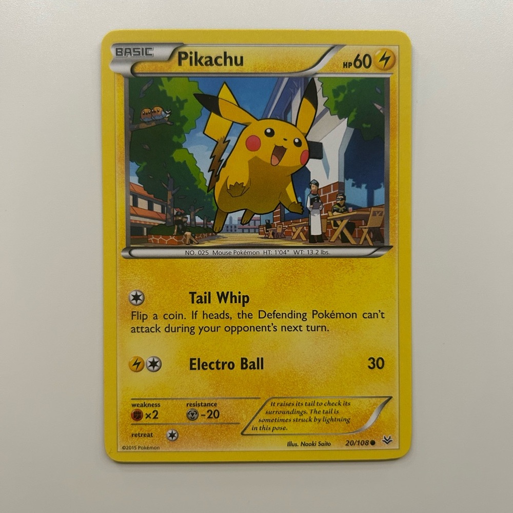 2015 Pikachu 20/108 Common Roaring Skies Pokemon Card